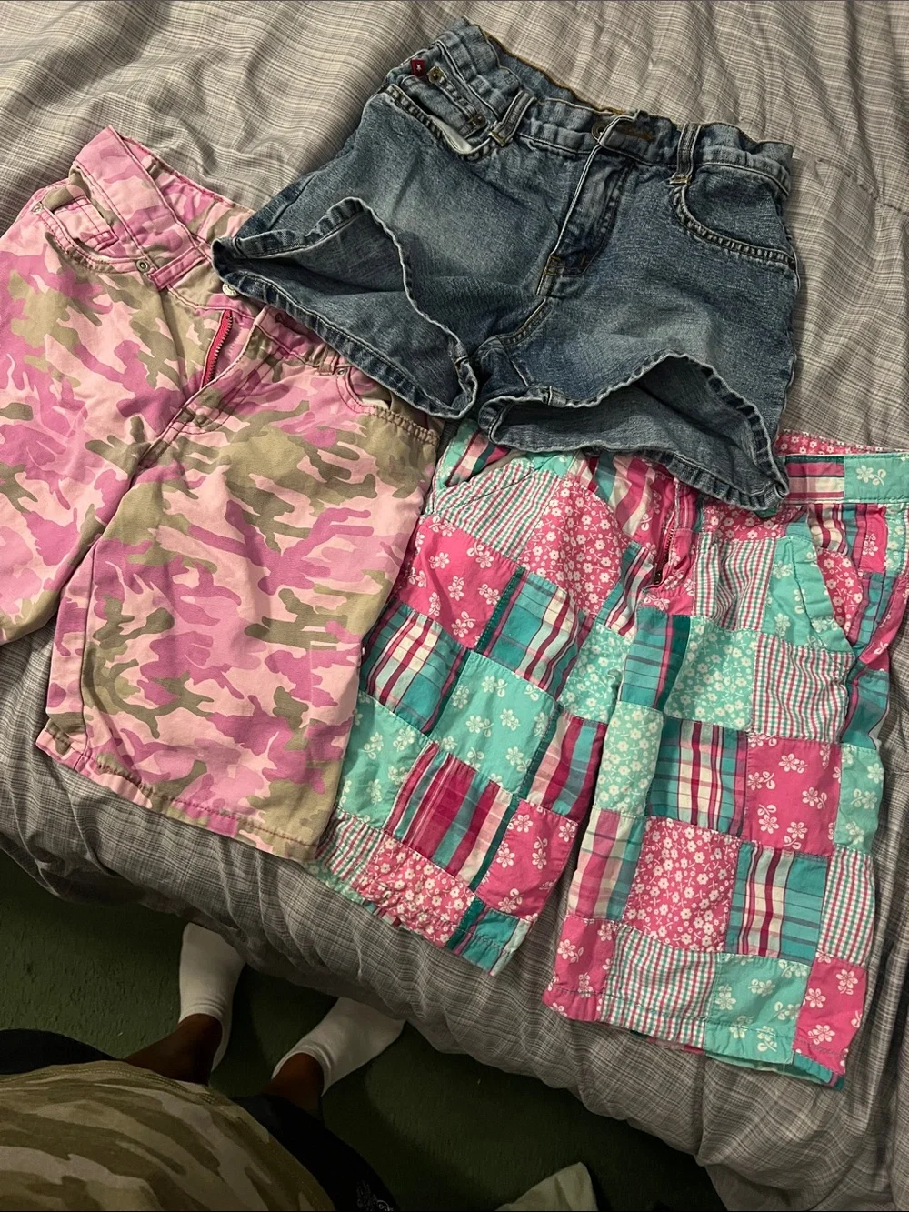 Girls' Pink & Aqua Patchwork and Camouflage Shorts Bundle